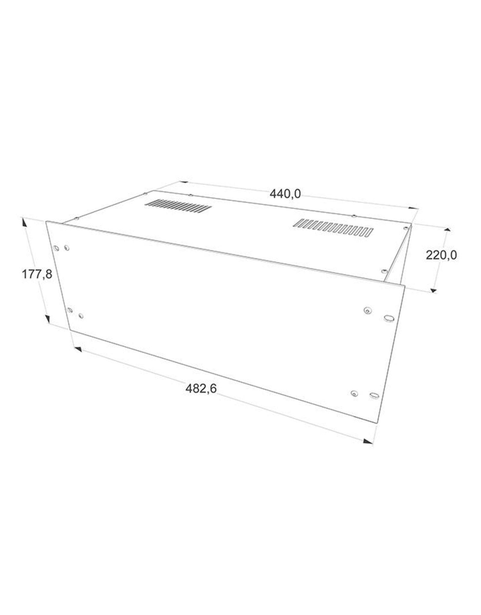 Penn Elcom 19 inch cabinet + panel, 4U, 220 mm