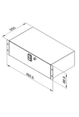 Penn Elcom 19 inch storage container + lock, 2U
