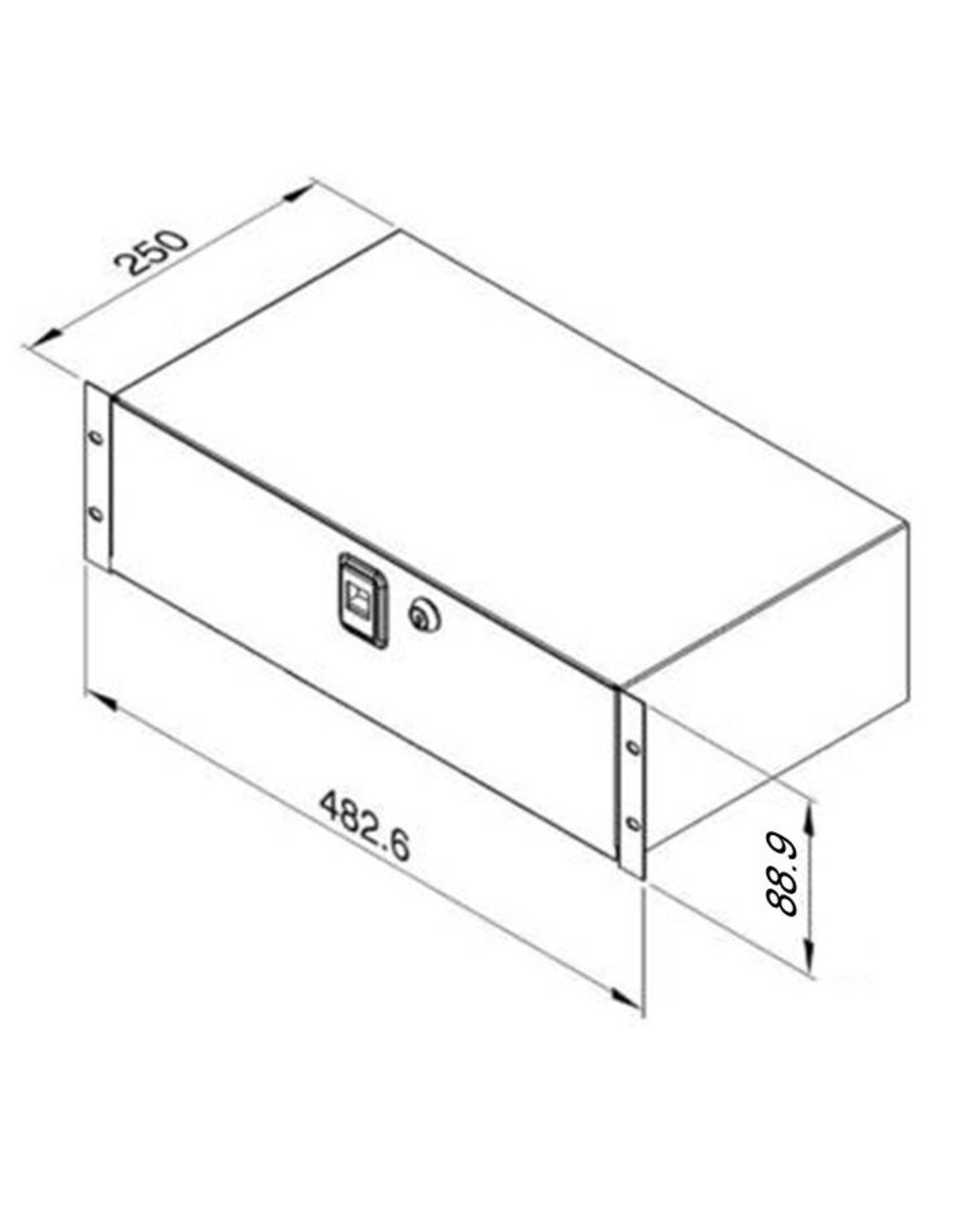 Penn Elcom 19 inch storage container + lock, 2U