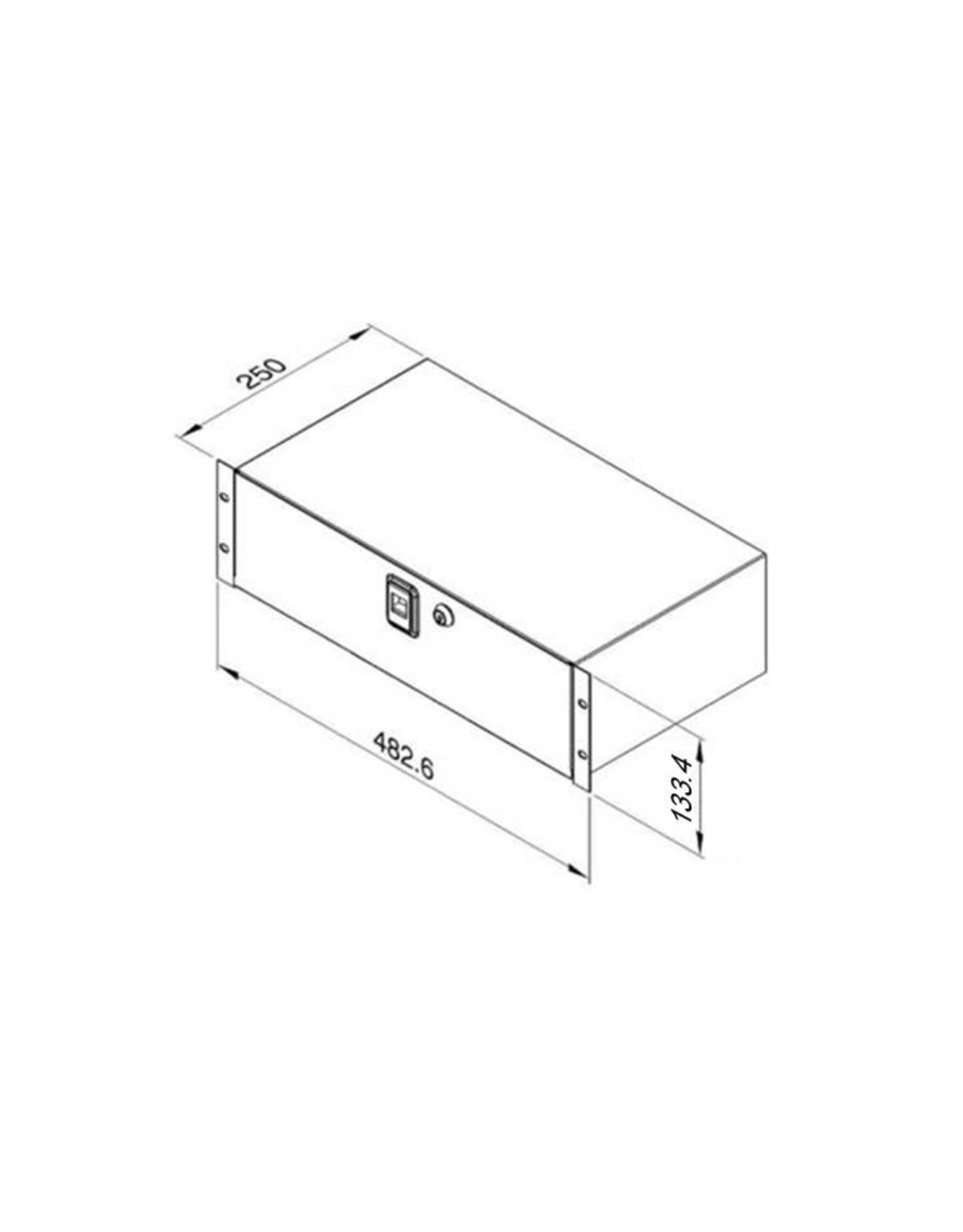 Penn Elcom 19 inch storage container + lock, 3U