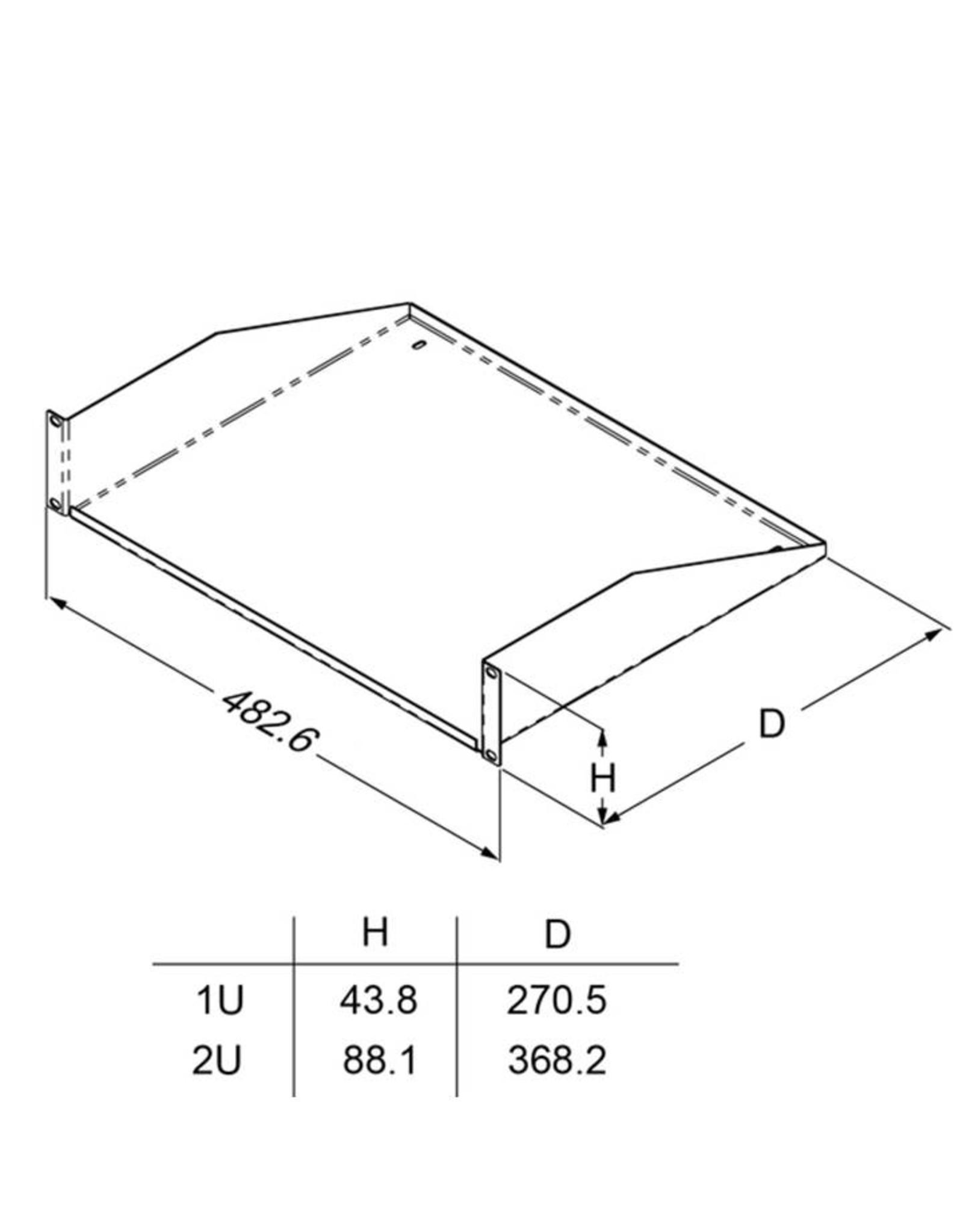 Penn Elcom Insert support 1U, 272 mm deep