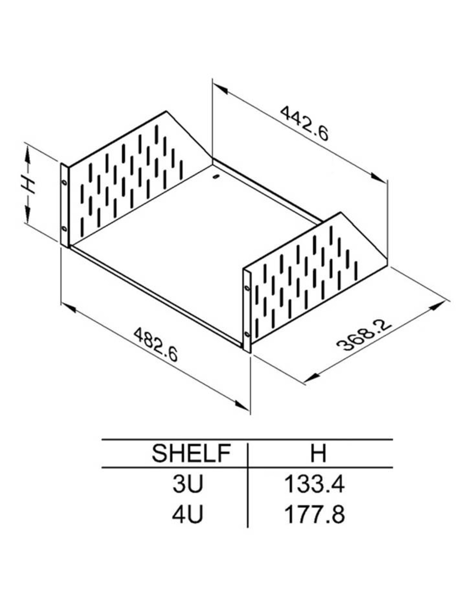 Penn Elcom Insert support 4U, 368 mm deep