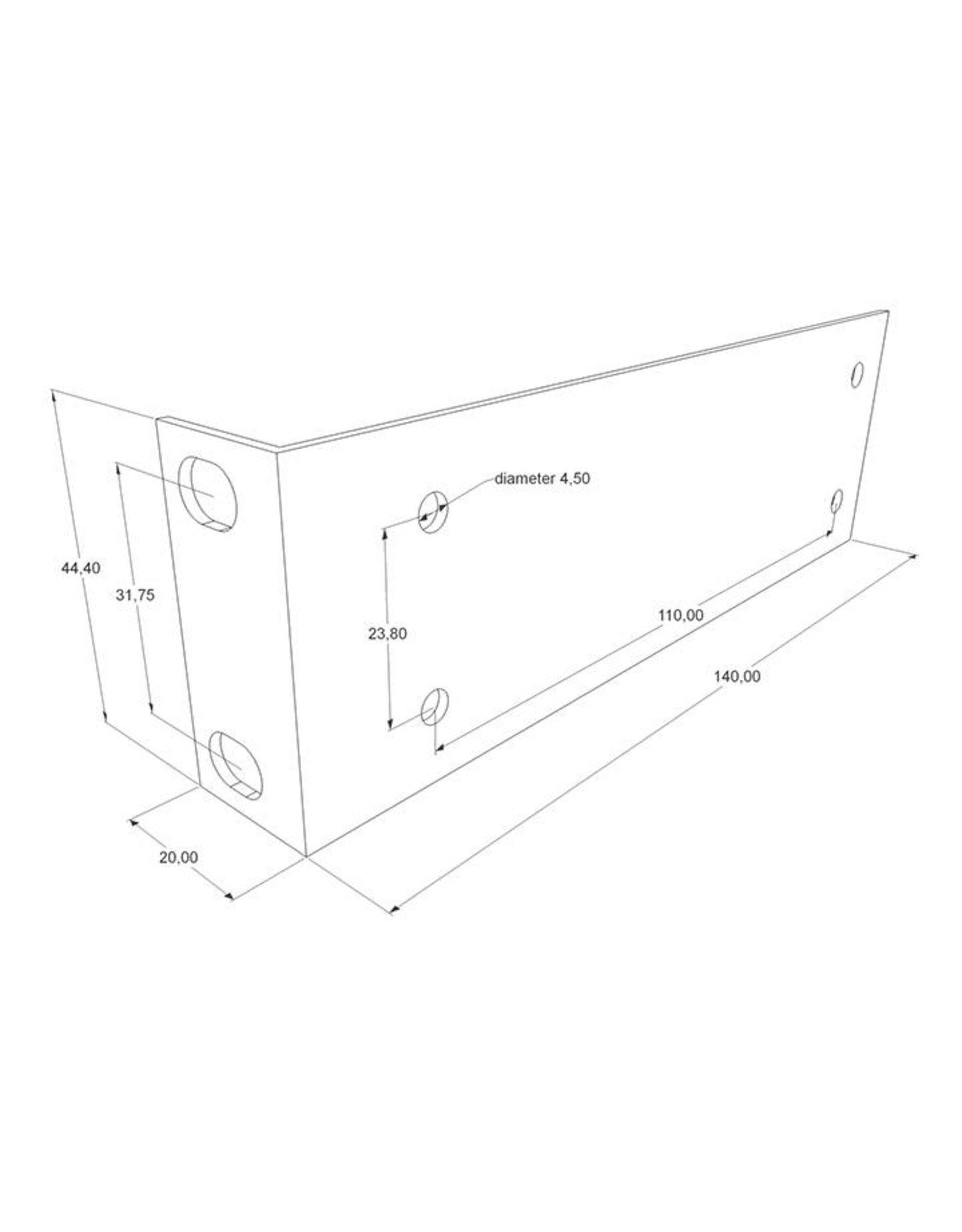 Penn Elcom Mounting bracket 1U, per pair