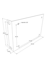 Penn Elcom Penn Elcom set montageplaten 2 HE, per paar