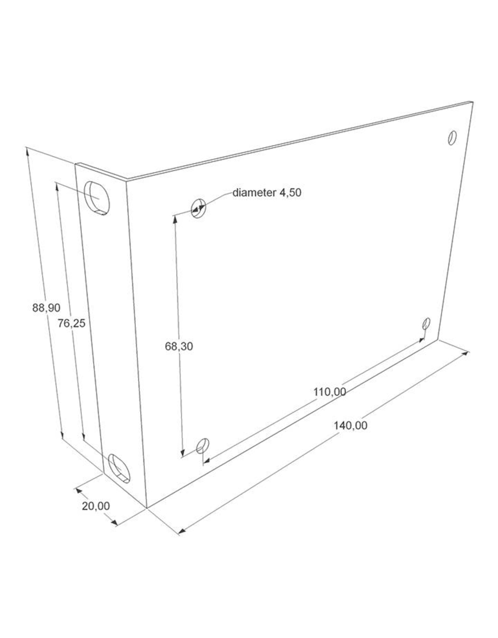 Penn Elcom Penn Elcom set montageplaten 2 HE, per paar