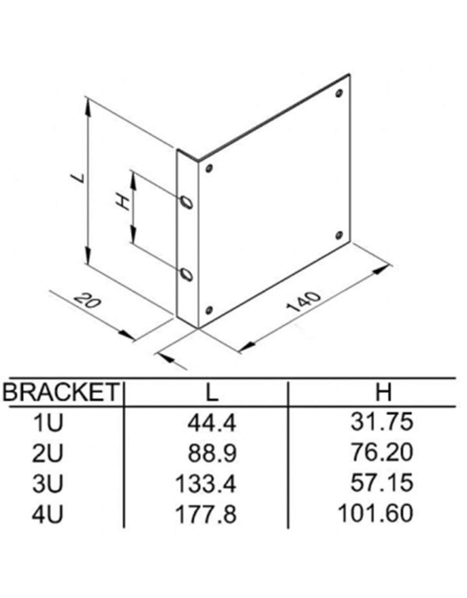 Penn Elcom Mounting bracket 4U, per pair