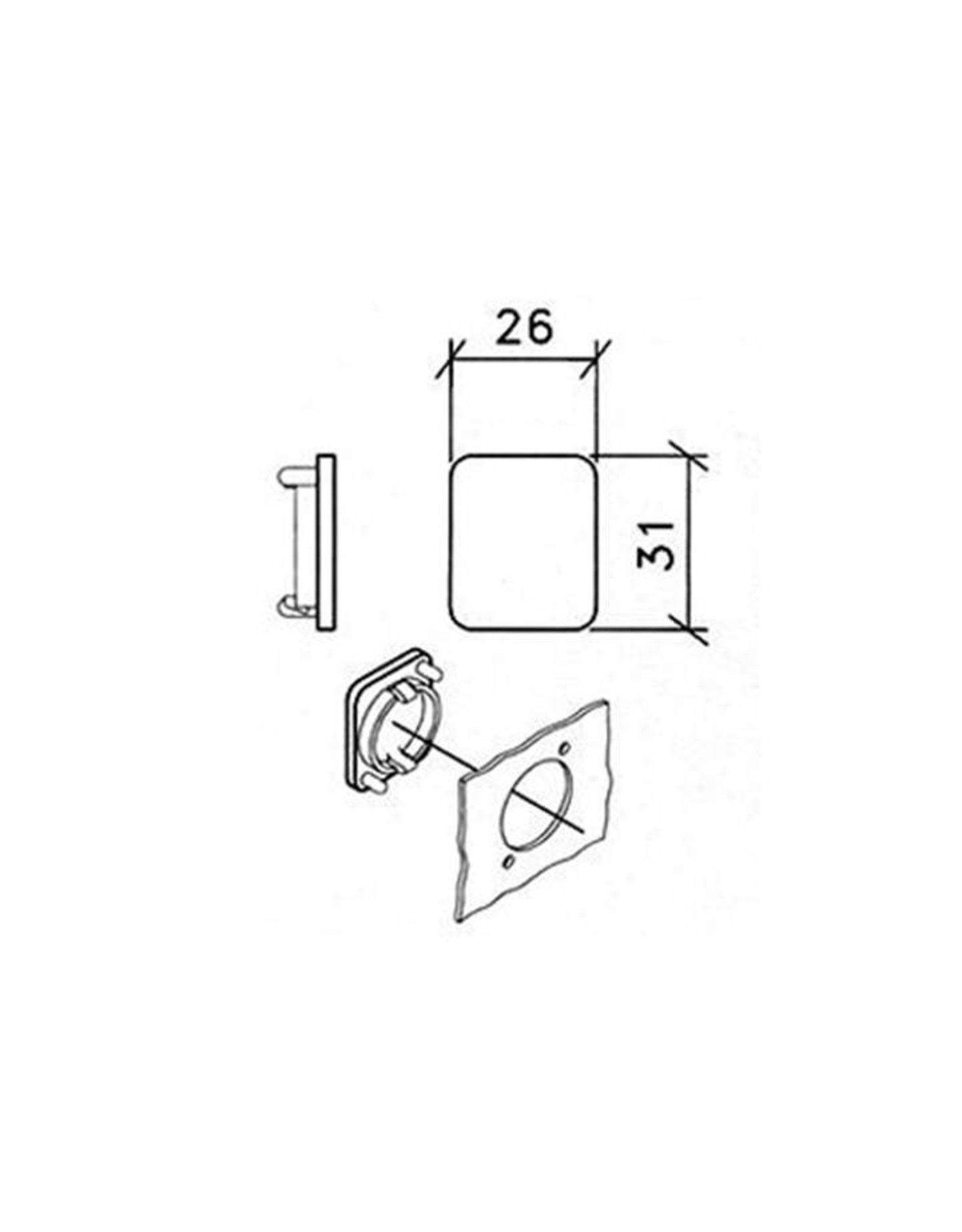 Penn Elcom Blanking cover for Neutrik 'D', Click on system