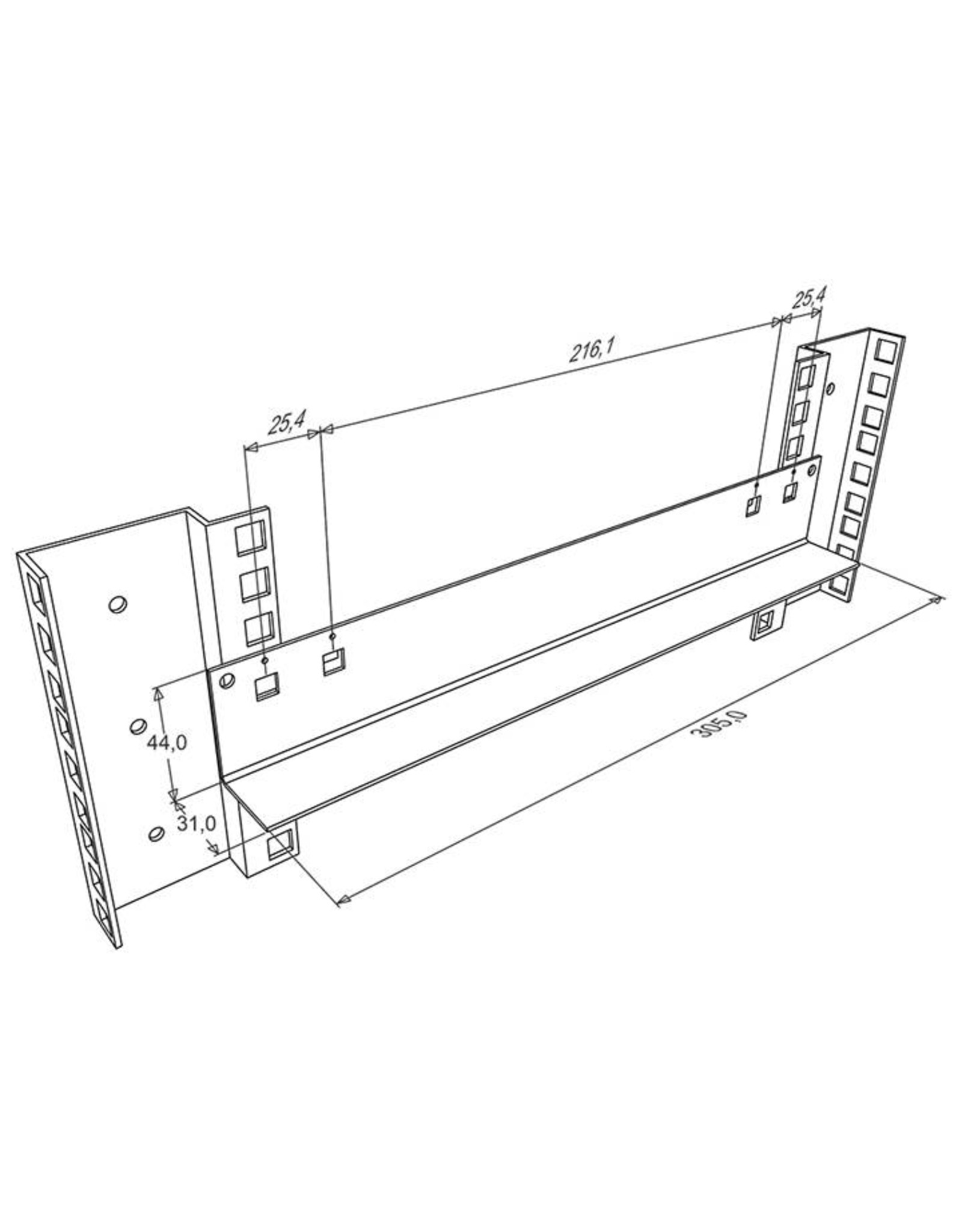 Penn Elcom Rack shelf support, 305 mm long