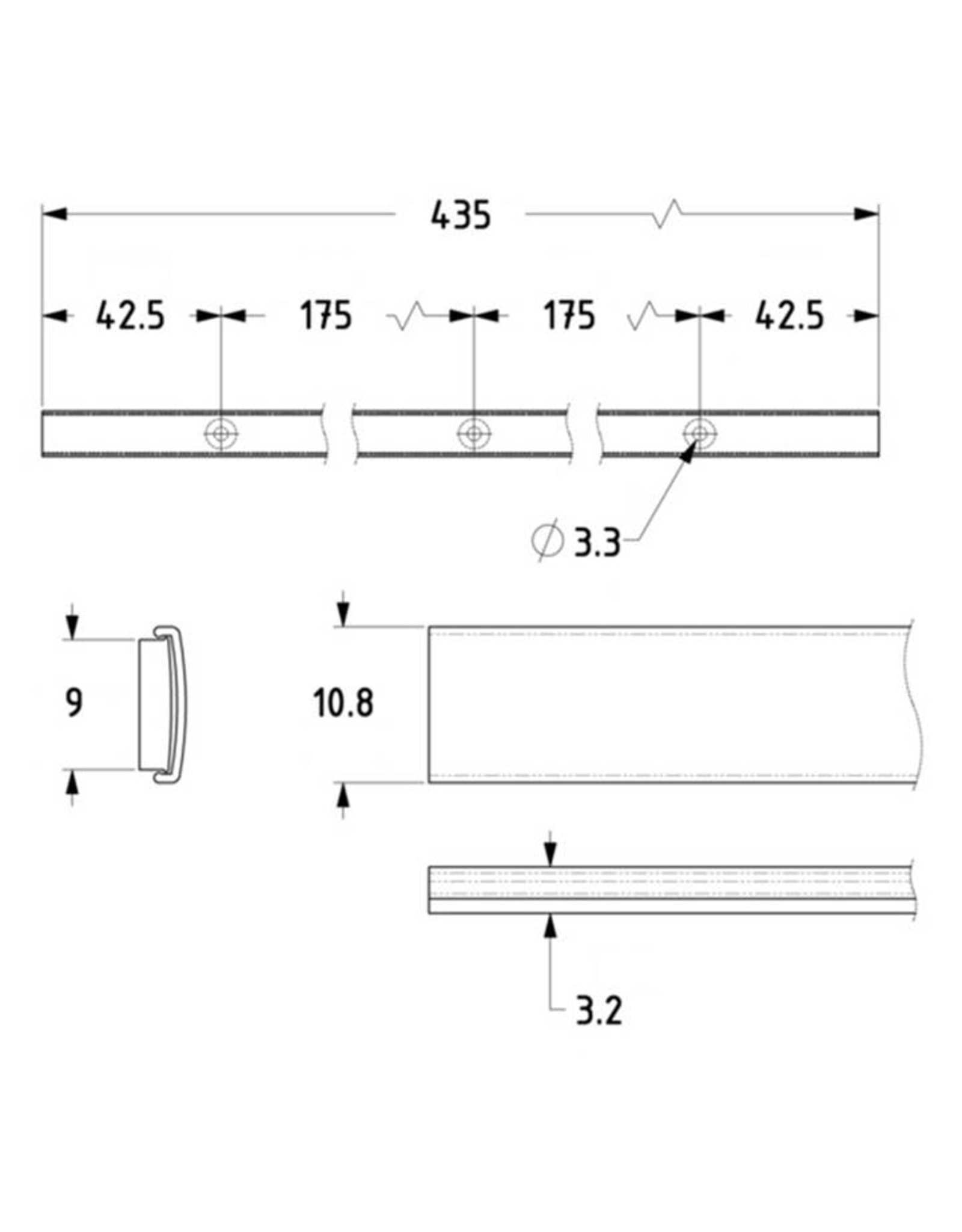 Penn Elcom Self-Adhesive Plastic ID Strip, 435 mm