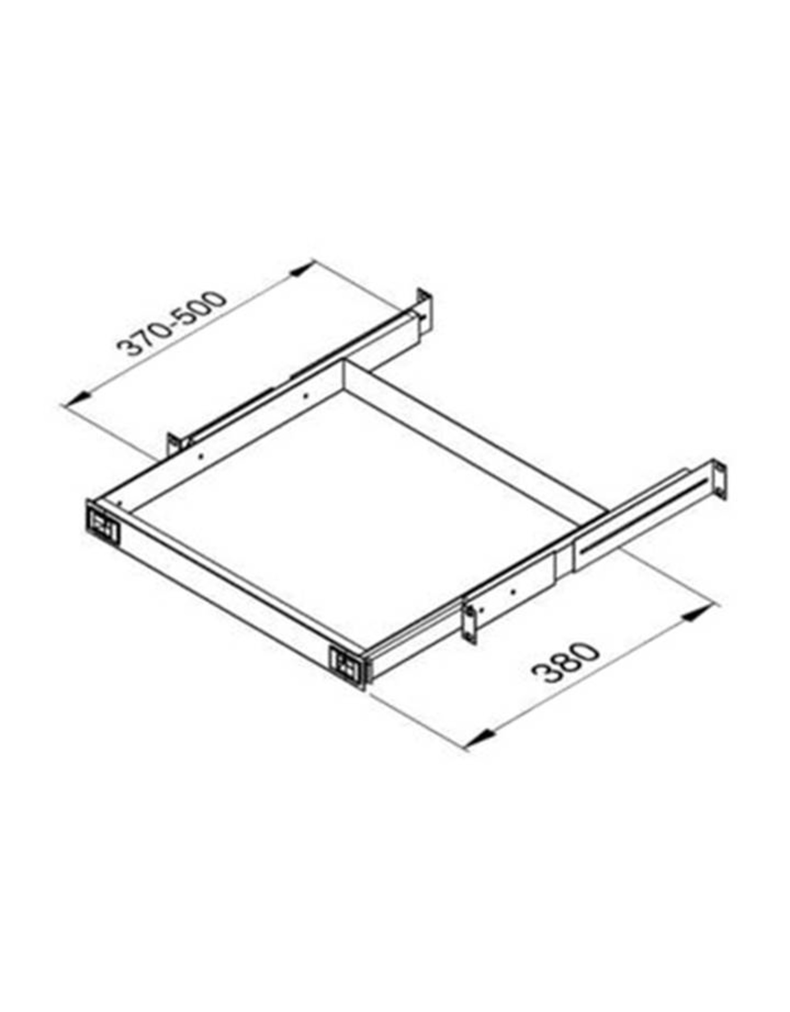 Penn Elcom Penn Elcom uitschuifbaar schrijfplateau of lade 1 HE, lockable