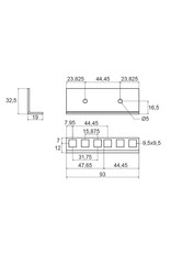 Penn Elcom Penn Elcom 2 U rack strip, die cut, steel, single