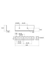 Penn Elcom Penn Elcom 10 U rack strip, die cut, steel, single