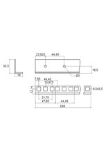 Penn Elcom Penn Elcom 12 U rack strip, die cut, steel, single