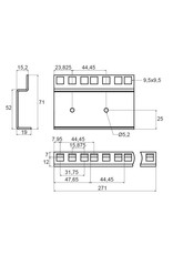 Penn Elcom Penn Elcom 6 HE rackprofiel, gestanst door en door, staal, dubbel