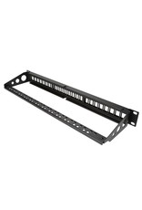 Penn Elcom Punched rack panel 1U, for 24 Keystone modules, with ID Strip and cable support