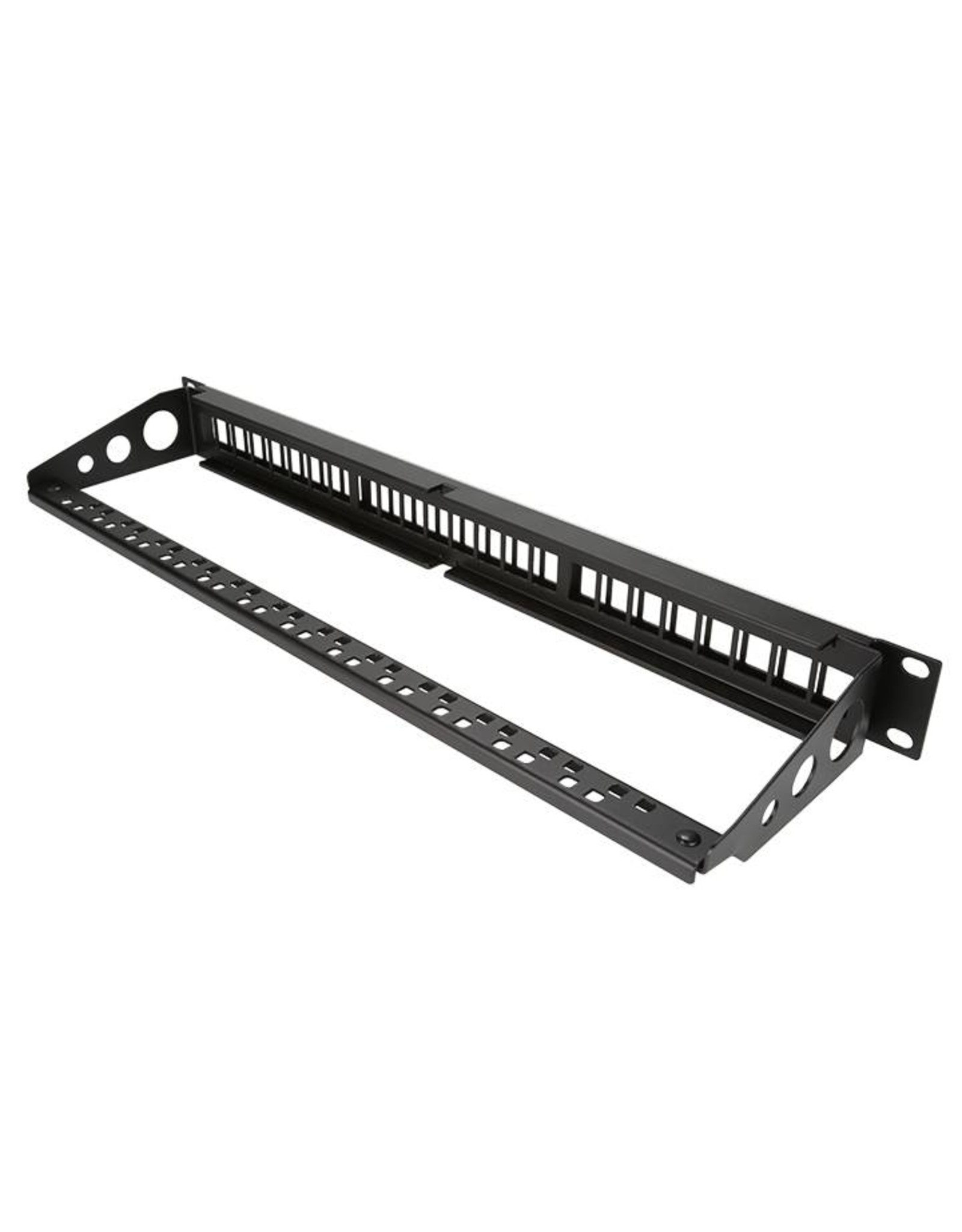 Penn Elcom Punched rack panel 1U, for 24 Keystone modules, with ID Strip and cable support