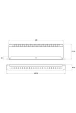 Penn Elcom Punched rack panel 1U, for 24 Keystone modules, with ID Strip and cable support
