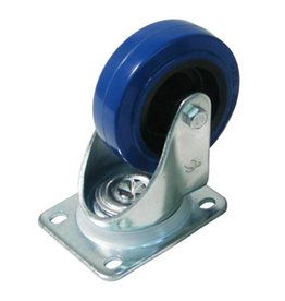 Penn Elcom 80 mm Swivel castor with rubber blue wheel
