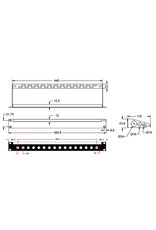 Penn Elcom Punched rack panel 1U, 16 BNC, steel, with cabel support and ID strip