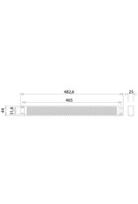 Penn Elcom Security cover, steel, 1U, punched