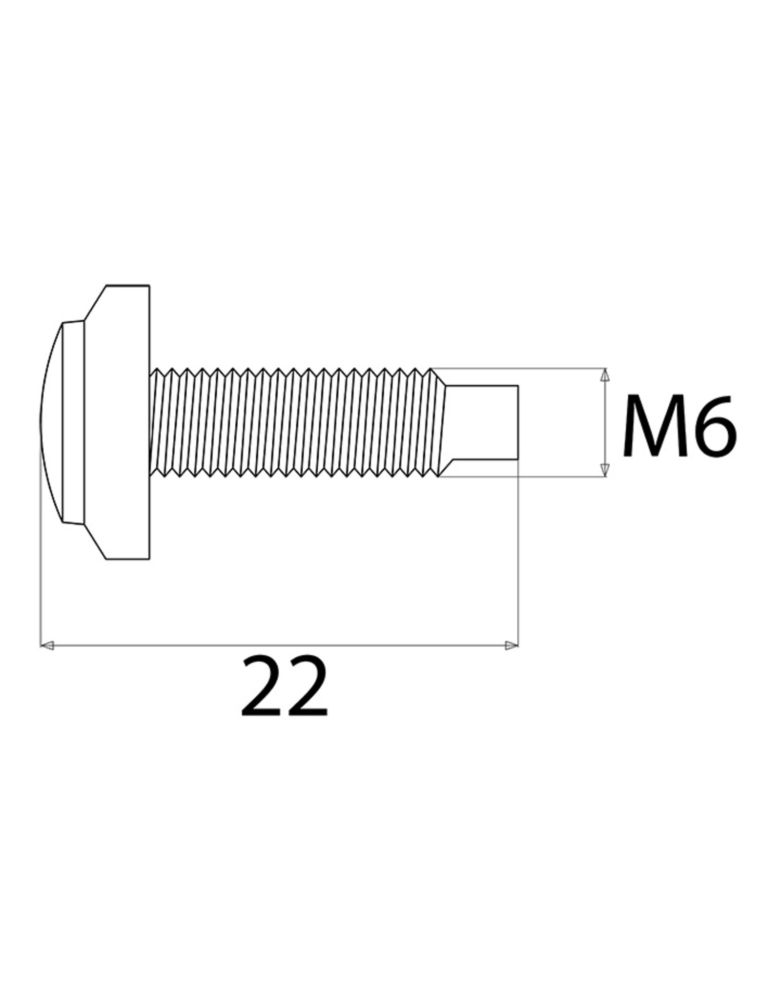 Penn Elcom Penn Elcom High Point bout, kruiskop M6x22, zwart, 100 stuks