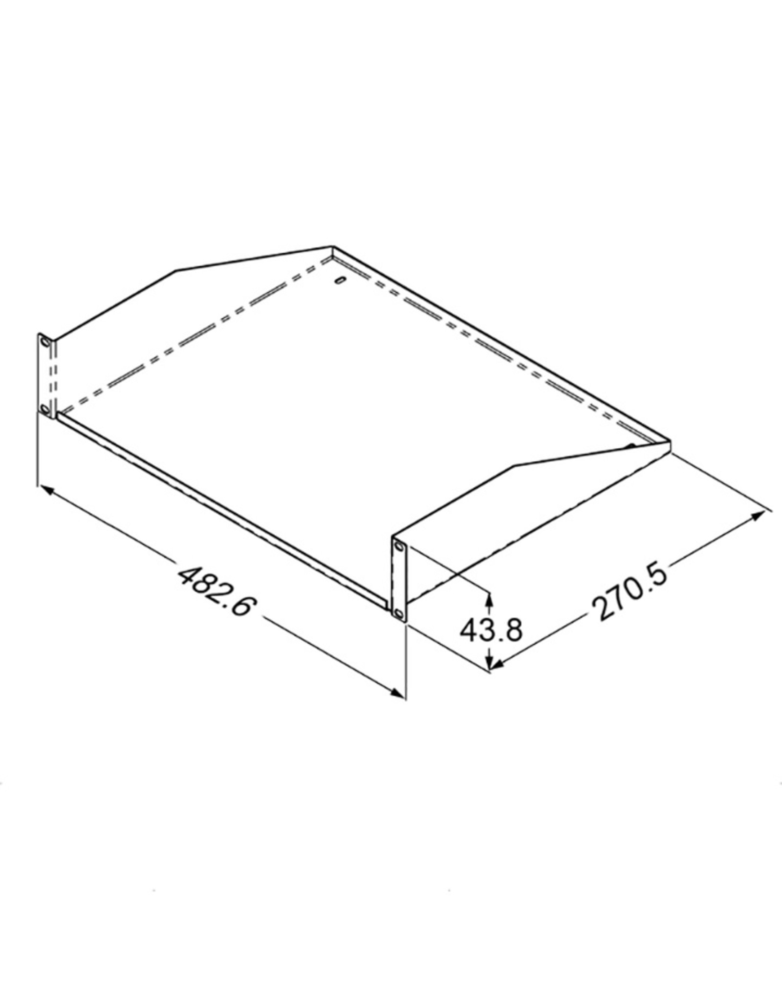 Penn Elcom Insert support 1U, 270.5 mm deep, with vents