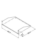 Penn Elcom Insert support 2U, 368 mm deep, with vents
