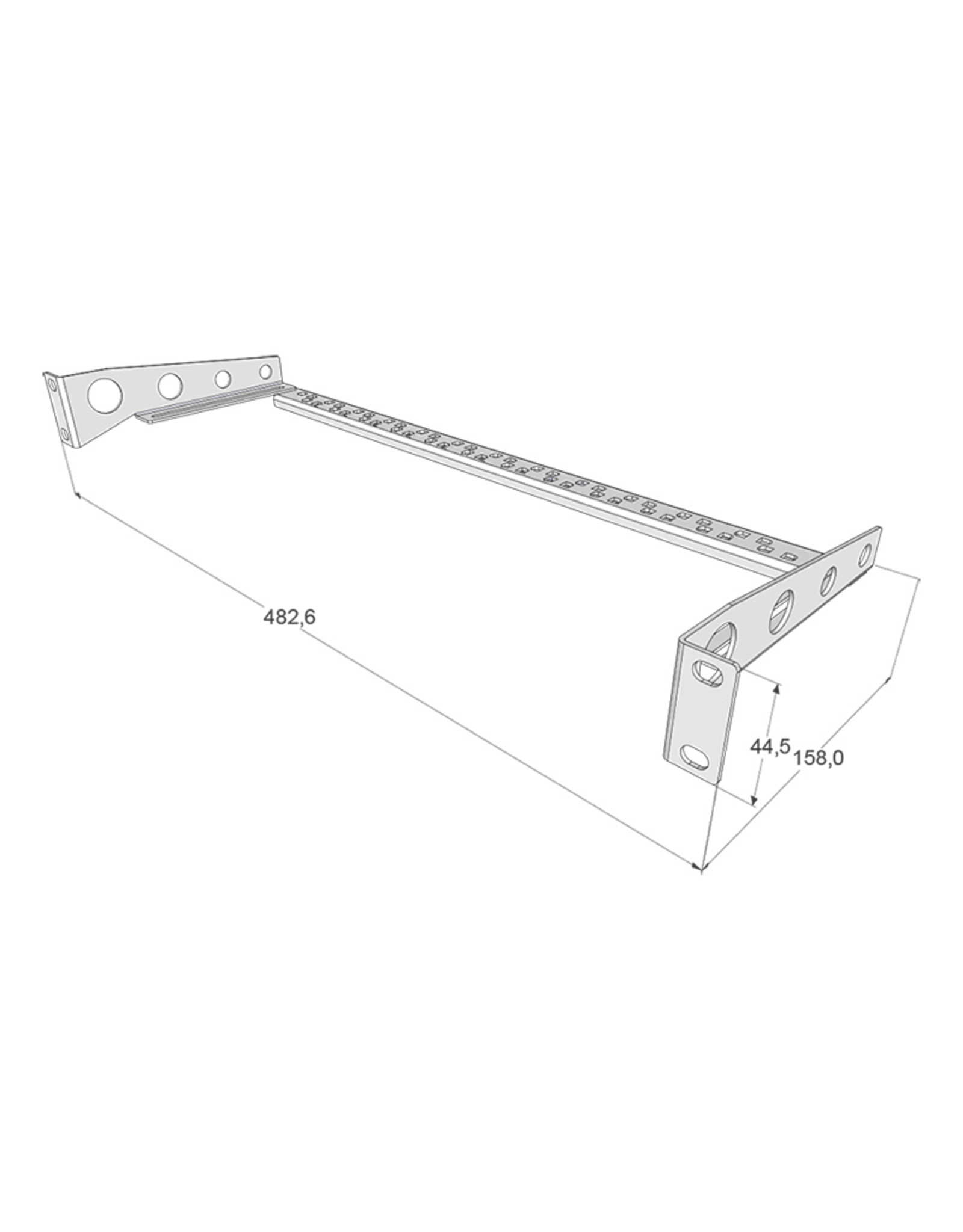 Penn Elcom 19 inch Cable Support, with adjustable mounting bar. With 100 cable ties