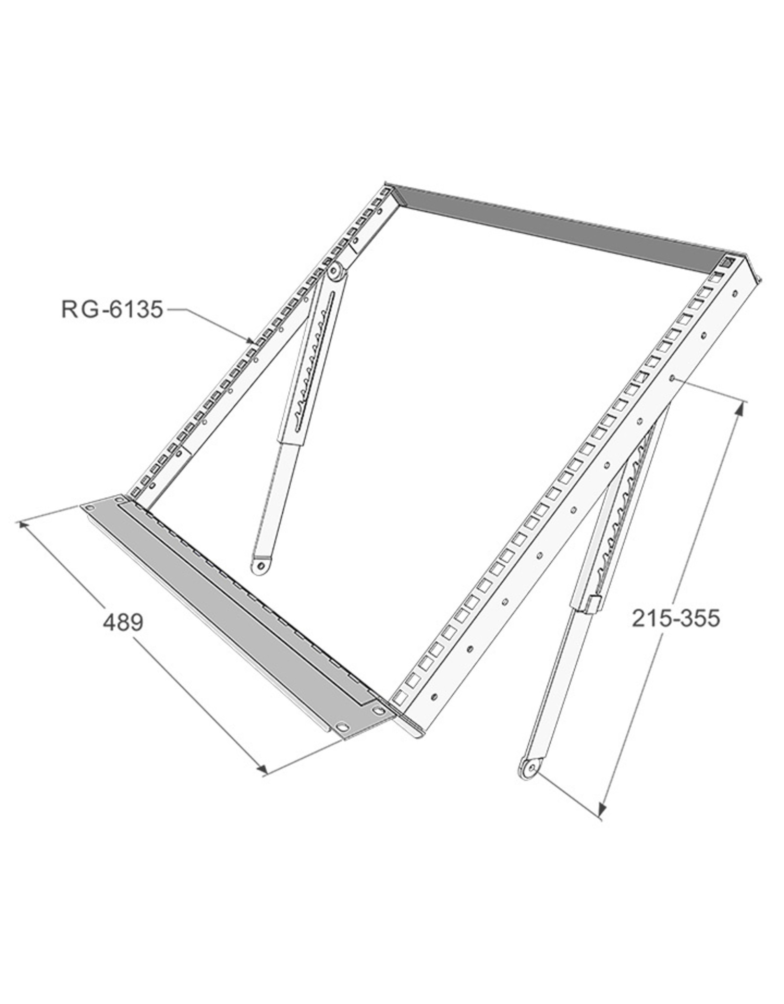 Penn Elcom Tiltable racking frame for mixers, useable with RG-6135
