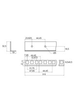 Penn Elcom Penn Elcom 7 U rack strip, die cut, steel, single