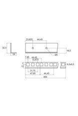 Penn Elcom Penn Elcom 9 U rack strip, die cut, steel, single