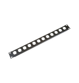 Penn Elcom Rack panel with 12 Neutrik "D" holes, 1U, steel