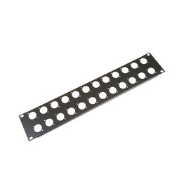 Penn Elcom Rack panel with 24 Neutrik "D" holes, 2U, steel