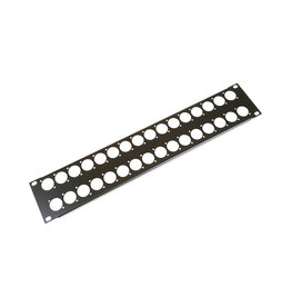 Penn Elcom Rack panel with 32 Neutrik "D" holes, 2U, steel