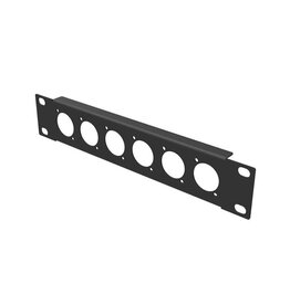 Penn Elcom Rack panel half 19 inch with 6 Neutrik "D" holes, 1U, steel