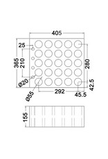 Penn Elcom Penn Elcom microfooninlay voor 6 HE lade voor 29 microfoons