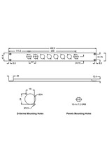 Penn Elcom Penn Elcom rack panel with 8 Neutrik "D" holes, 1U, steel