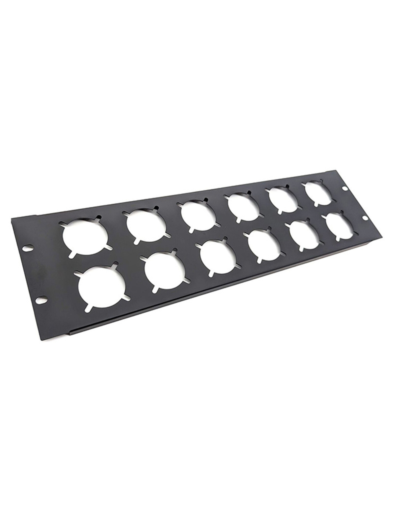 Penn Elcom Punched Rack Panel, 12 Schuko, 3U, steel