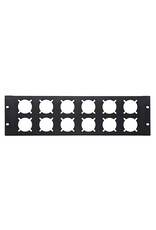 Penn Elcom Punched Rack Panel, 12 Schuko, 3U, steel
