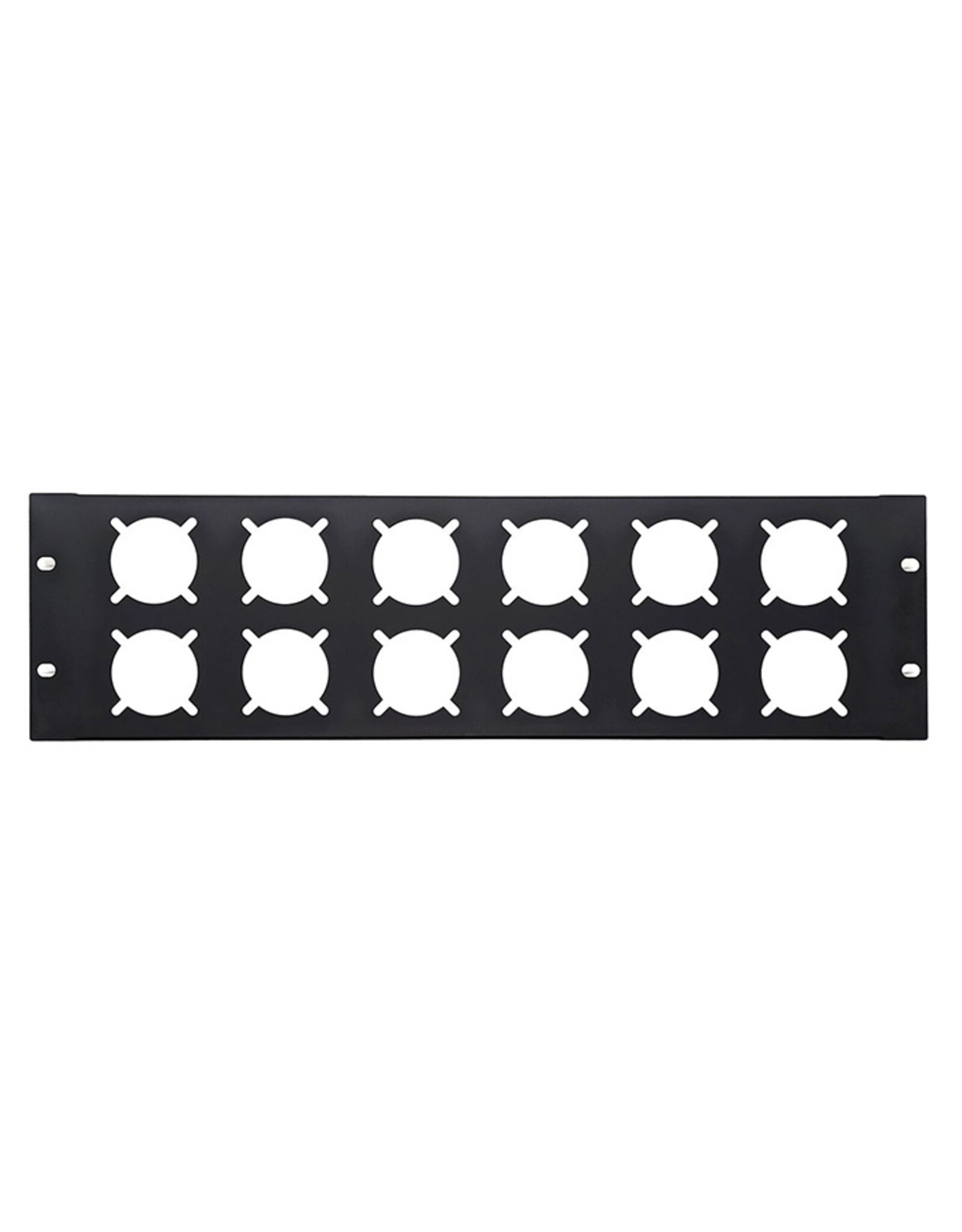 Penn Elcom Punched Rack Panel, 12 Schuko, 3U, steel