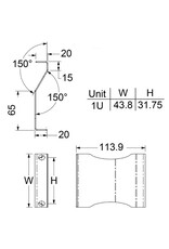 Penn Elcom Penn Elcom 1U rack mount offset brackets, per pair