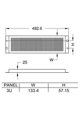Penn Elcom Penn Elcom securitycover, staal, 3 HE, geperforeerd