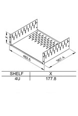 Penn Elcom Penn Elcom Clamping rack shelf 4U, 367 mm deep, for R1288/CBK clamp bar
