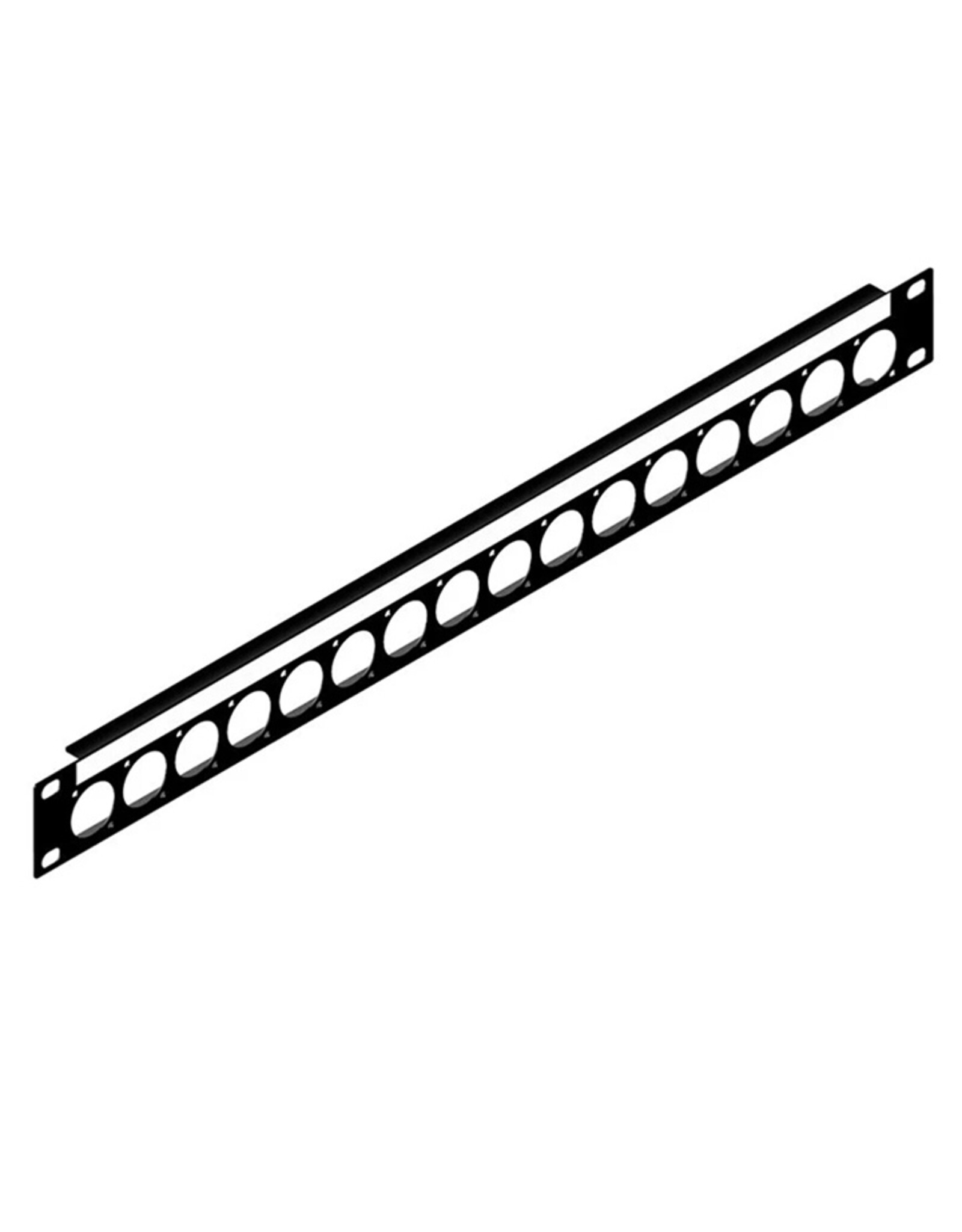 Penn Elcom Penn Elcom frontplaat met ID strip, 16 gaten Neutrik "D", 1 HE, staal