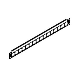 Penn Elcom Rack panel with ID strip and 16 Neutrik "D" holes, 1U, steel