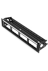 Penn Elcom Penn Elcom Punched rack panel 2U, for 16 Euromodules, with ID strip and cable support bar
