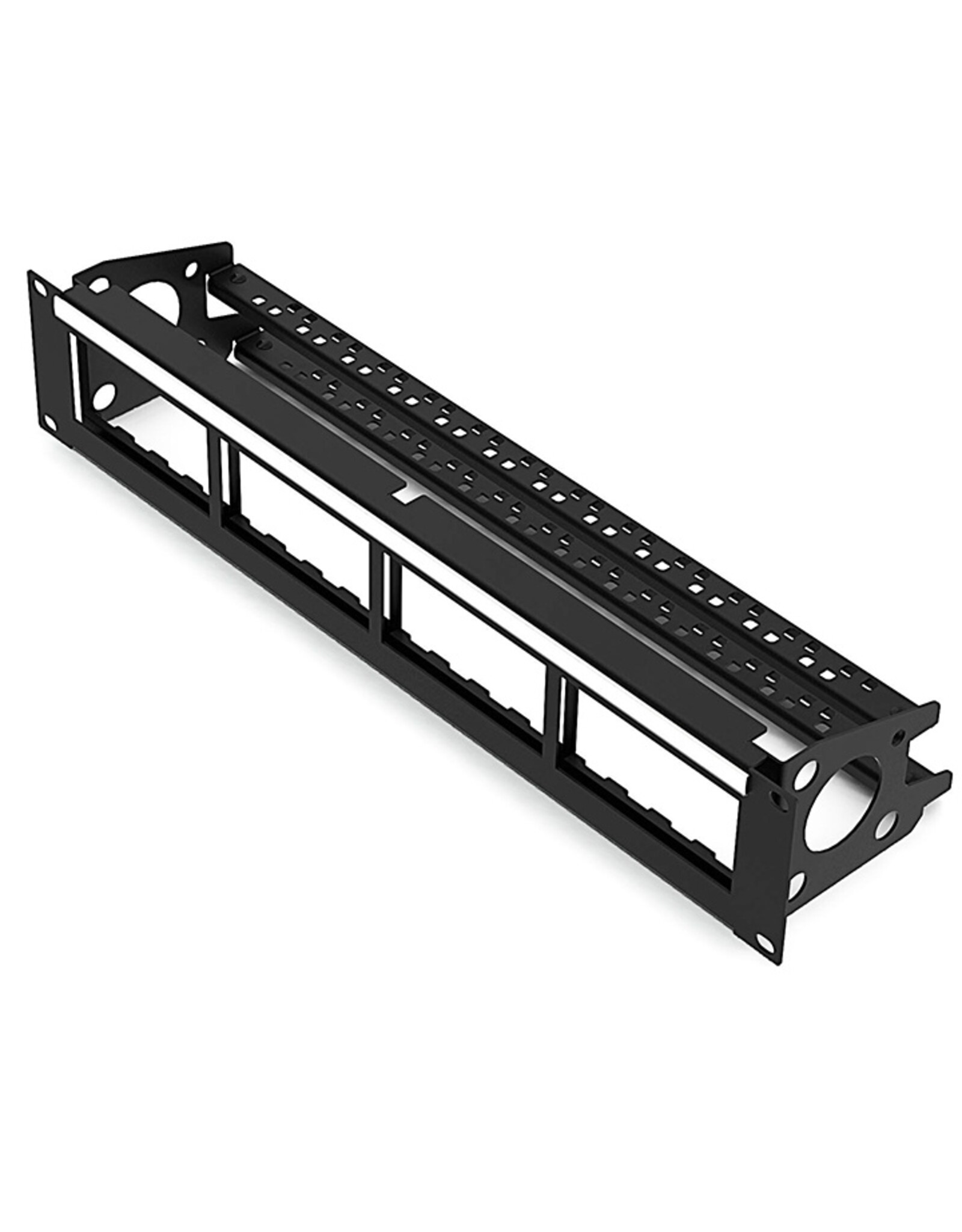 Penn Elcom Penn Elcom Punched rack panel 2U, for 16 Euromodules, with ID strip and cable support bar