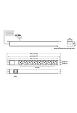 Penn Elcom Penn Elcom PDU met 8 contactdozen achter en aan/uit schakelaar, aluminium behuizing