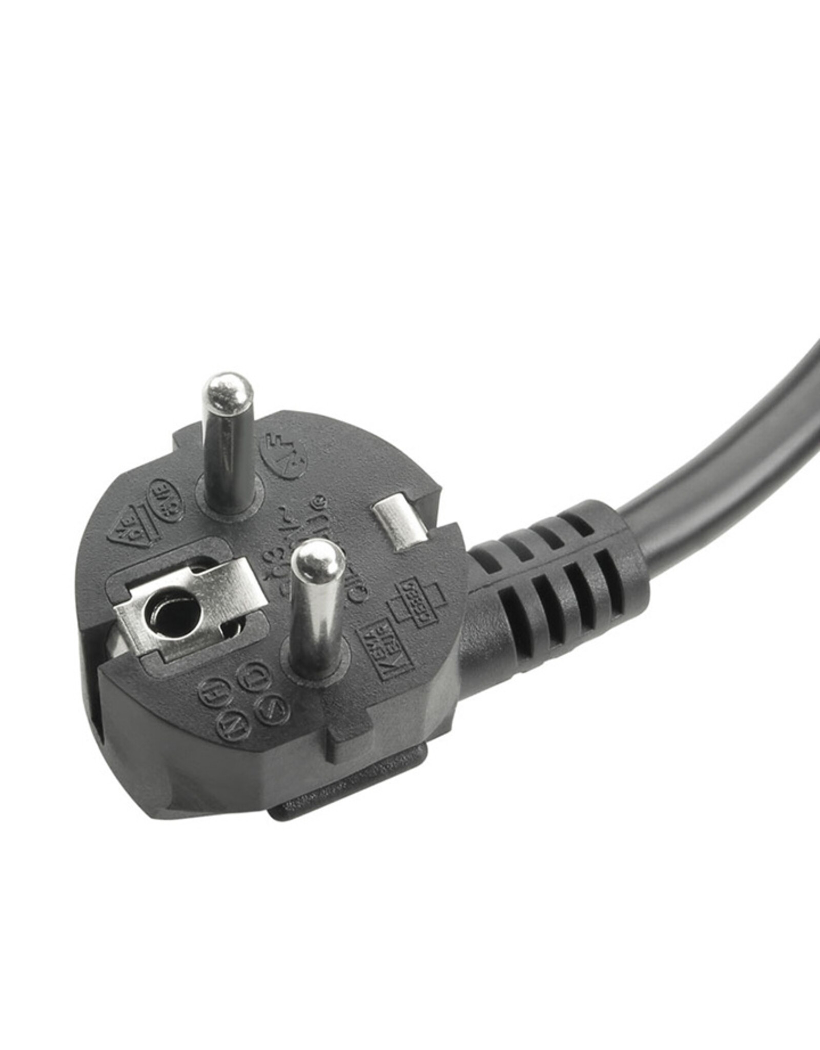 Grounded 3-way power strip, black, 1.4 m powercord