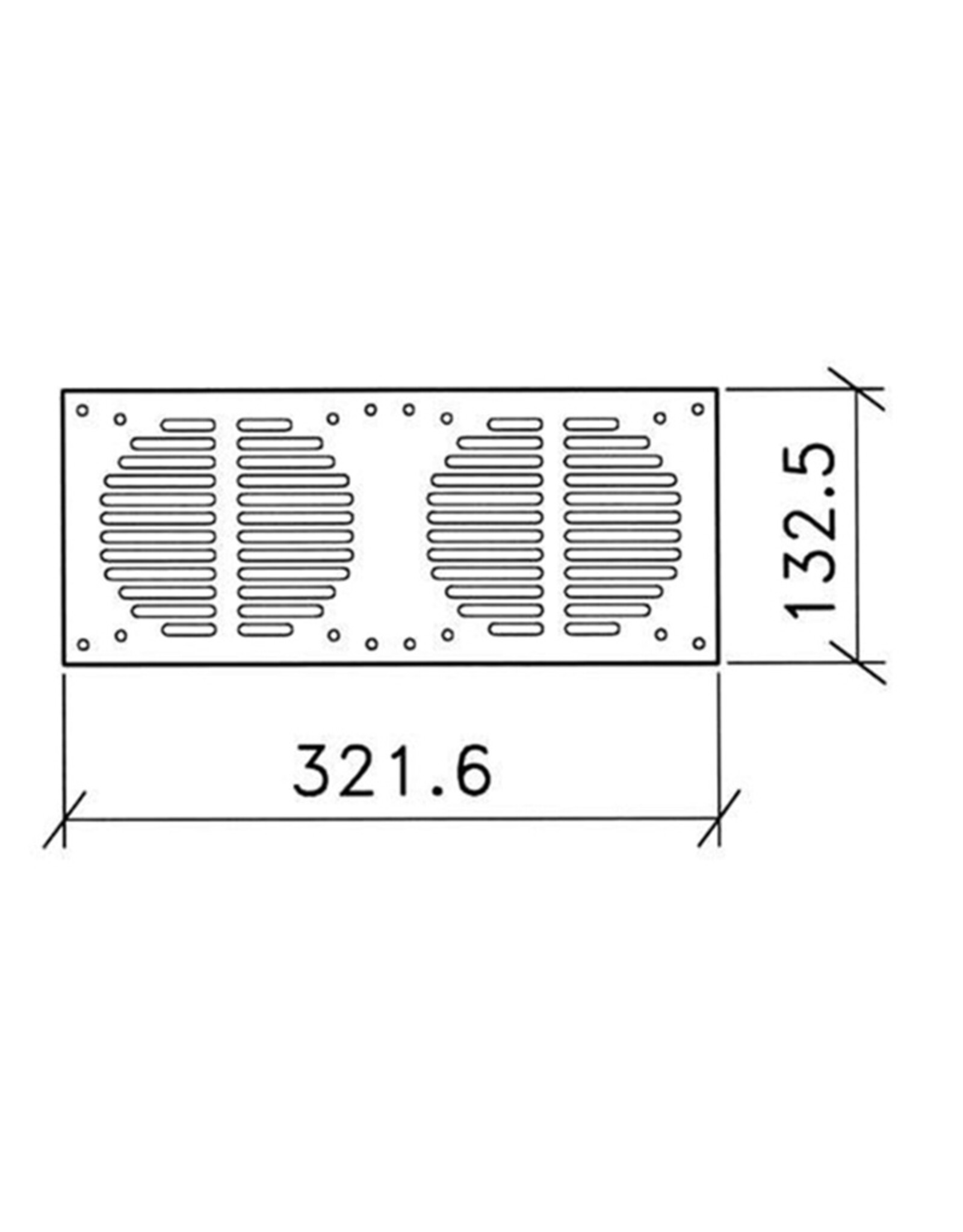Penn Elcom Double fan grille for 2x fan 120 x 120 mm (RG-6339)